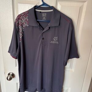 Adidas Dark Gray Polo with Patterned Shoulder